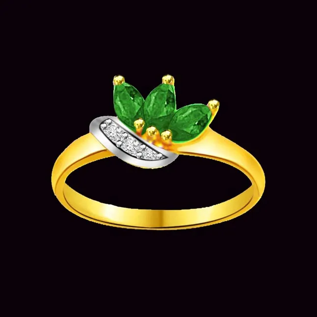 Bird of Paradise Fine Diamond & Emerald Ring (SDR1054)