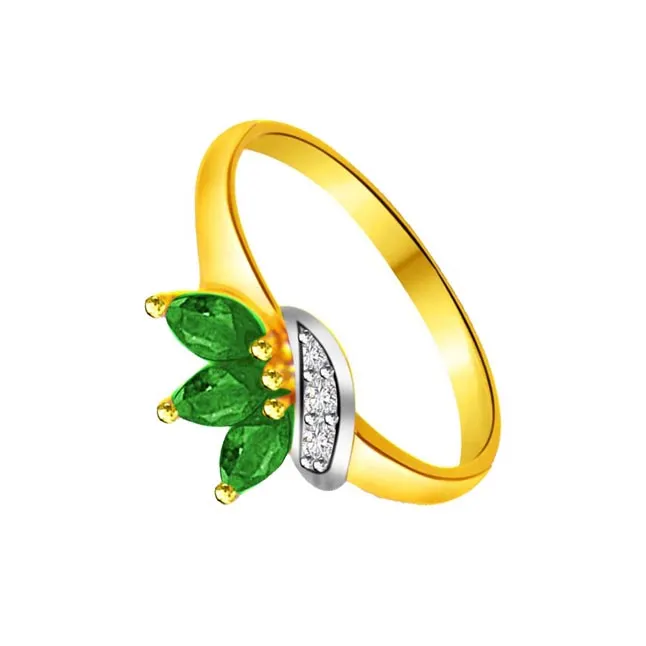 Bird of Paradise Fine Diamond & Emerald Ring (SDR1054)