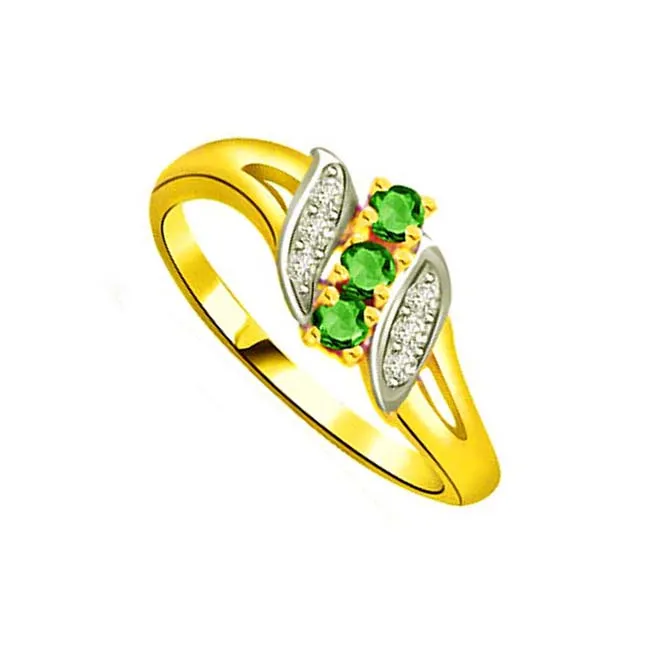 Emerald Knot Diamond Emerald Gold Ring (SDR1060)