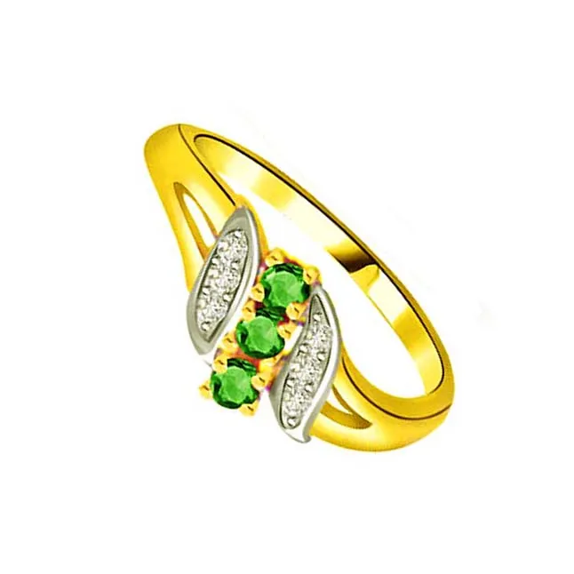 Emerald Knot Diamond Emerald Gold Ring (SDR1060)