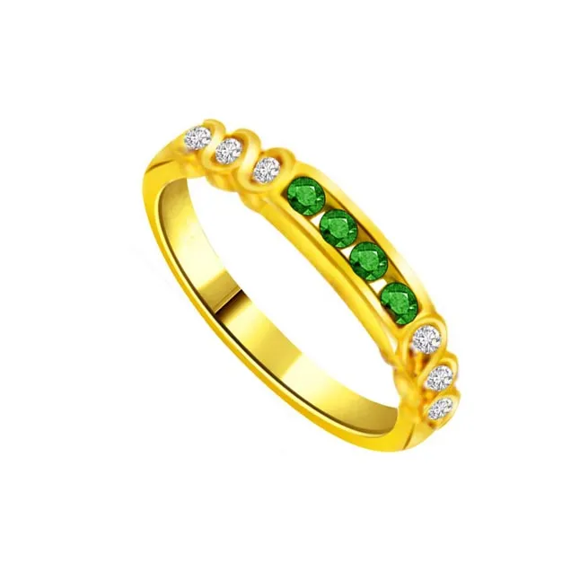 Tie of Love Trendy Diamond & Emerald Ring (SDR1062)