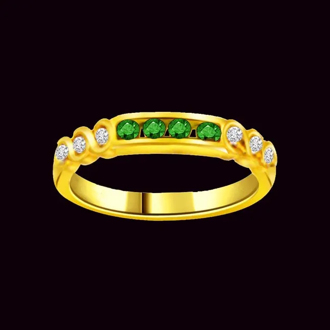 Tie of Love Trendy Diamond & Emerald Ring (SDR1062)