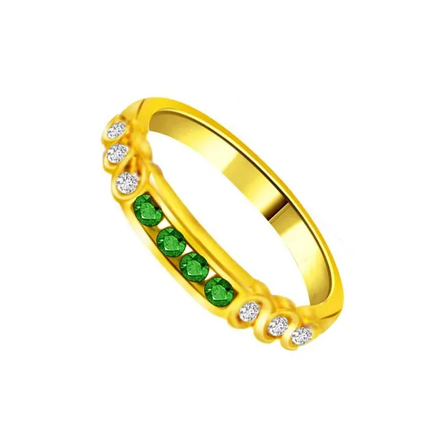 Tie of Love Trendy Diamond & Emerald Ring (SDR1062)