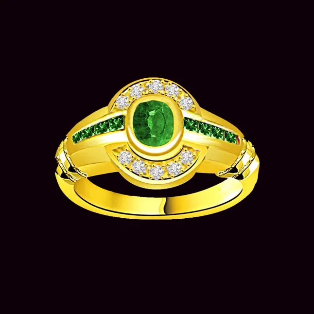 Green Beauty Elegant Diamond & Emerald Ring (SDR1070)