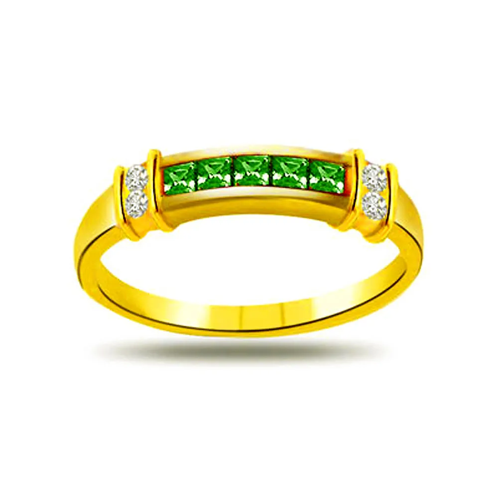 Green Swing Elegant Diamond & Emerald rings SDR1073 -Diamond & Emerald
