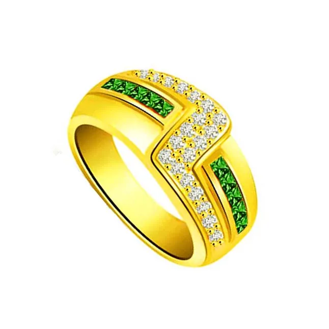 Emerald Enchantress 0.25ct Diamond & Emerald Gold rings SDR1077 -Diamond & Emerald
