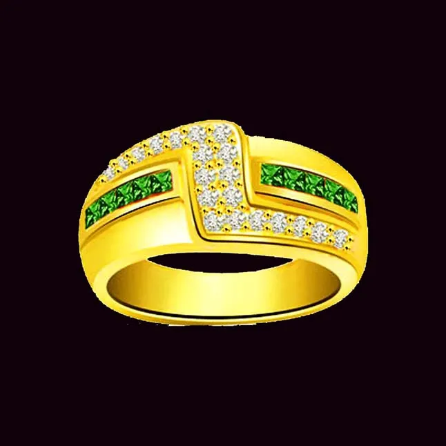 Emerald Enchantress 0.25ct Diamond & Emerald Gold rings SDR1077 -Diamond & Emerald