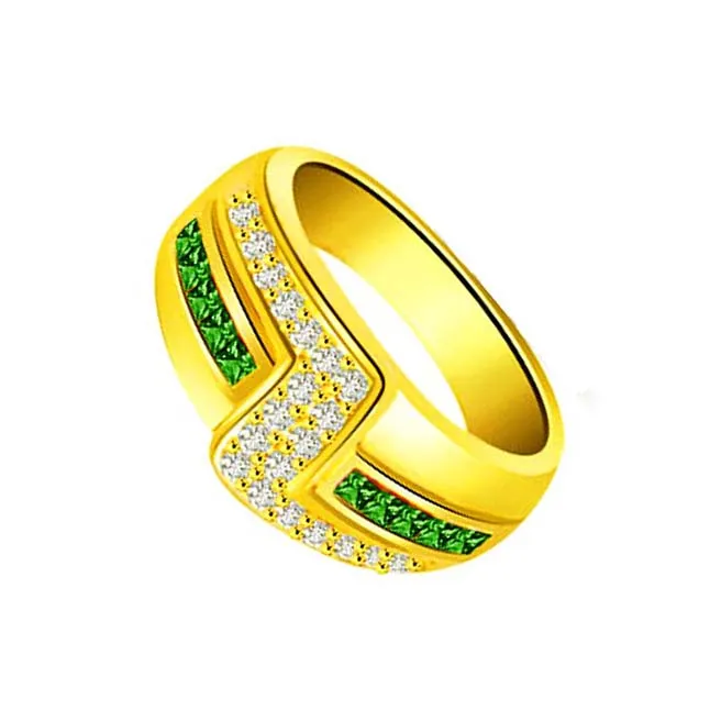 Emerald Enchantress 0.25cts Diamond & Emerald Gold Ring (SDR1077)