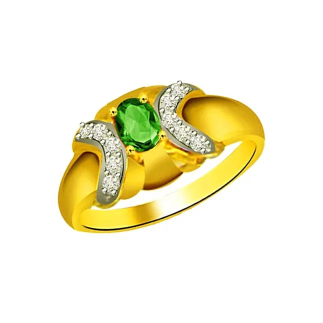 Secret Desire Classic Diamond & Emerald Ring (SDR1081)