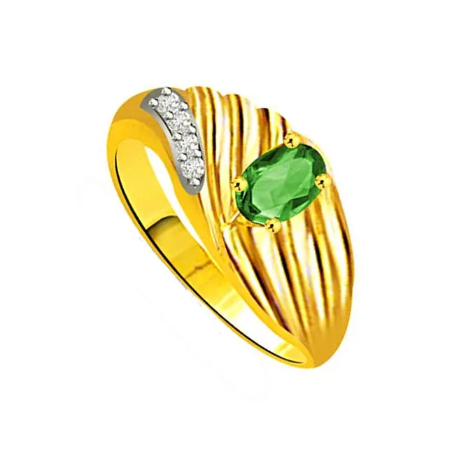Dainty Delights Elegant Diamond & Emerald rings SDR1082 -Diamond & Emerald