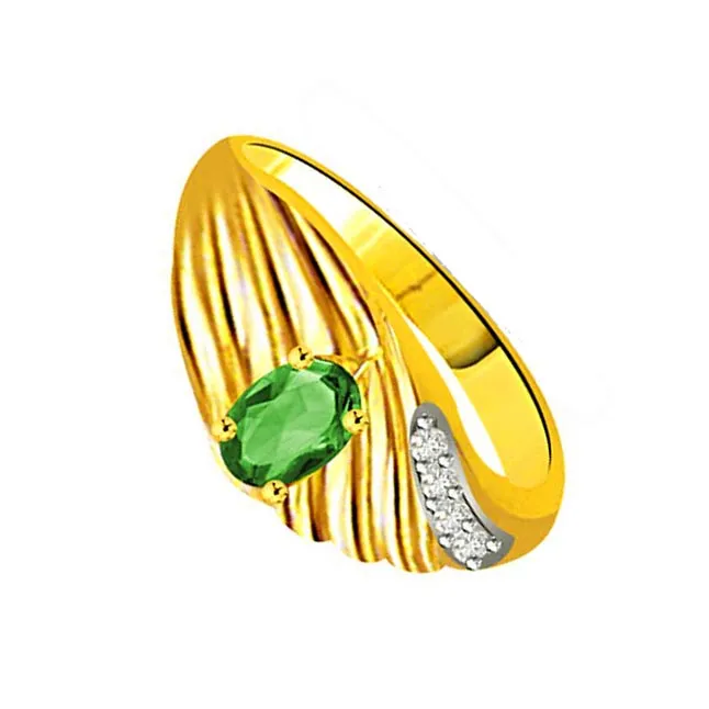 Dainty Delights Elegant Diamond & Emerald rings SDR1082 -Diamond & Emerald
