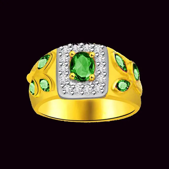 Spring Here Classic Diamond & Emerald Ring (SDR1084)