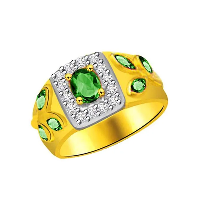 Spring Here Classic Diamond & Emerald Ring (SDR1084)