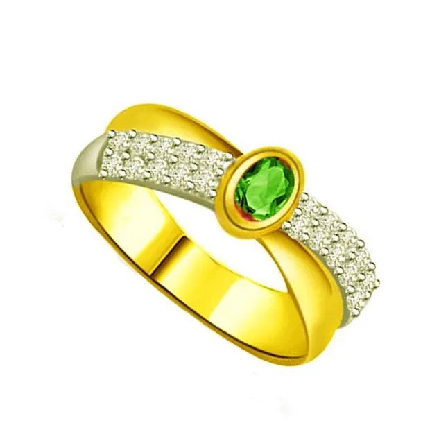 Emerald Sparkle 0.20 ct Diamond & Emerlad rings -Diamond & Emerald