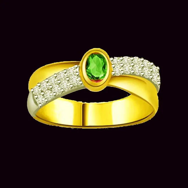 Emerald Sparkle 0.20 ct Diamond & Emerlad rings -Diamond & Emerald