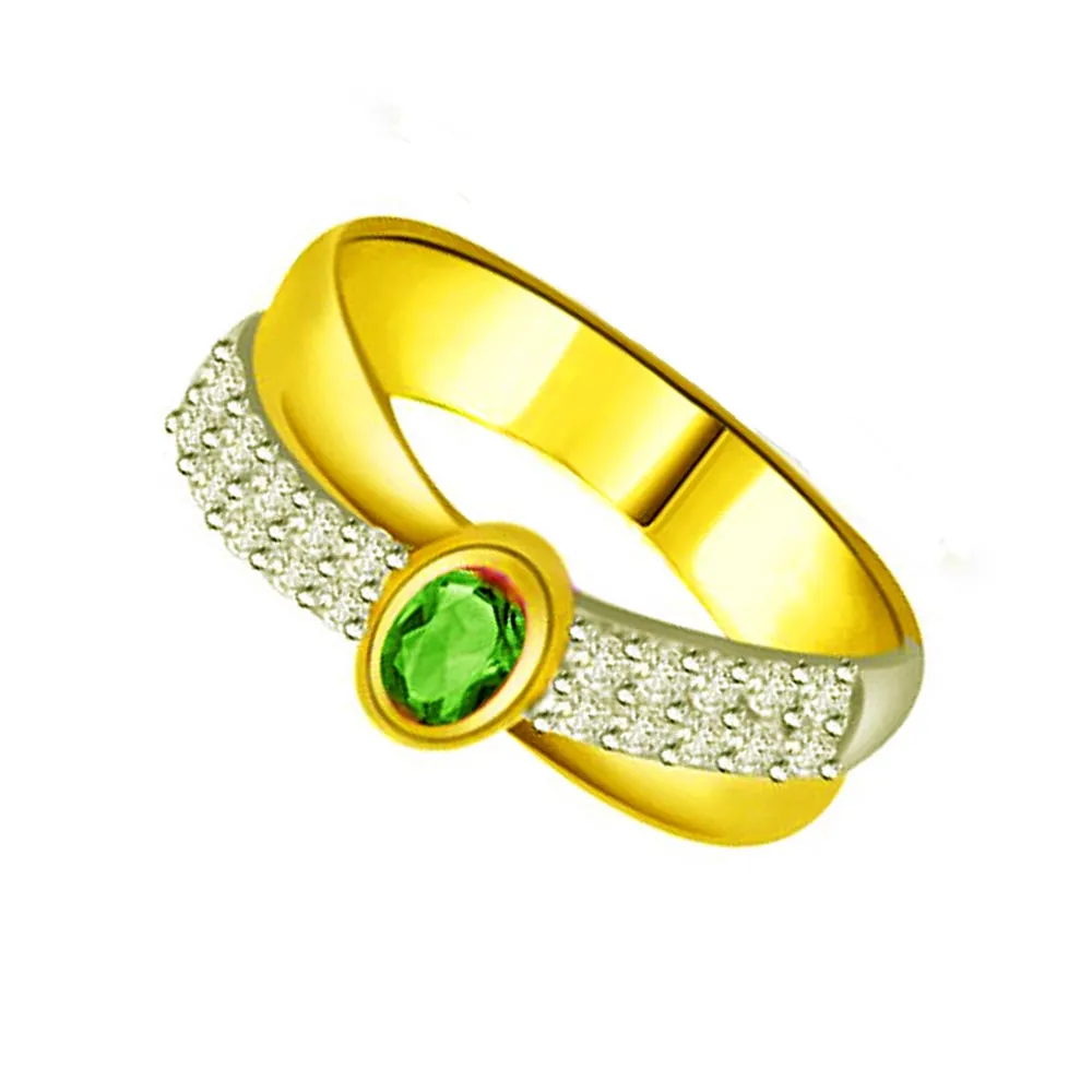 Emerald Sparkle 0.20 ct Diamond & Emerlad rings -Diamond & Emerald