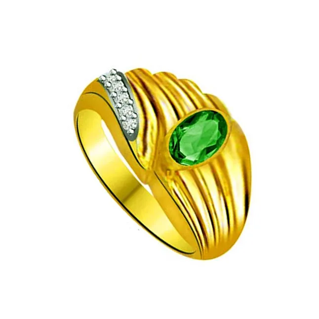 Wrap of Emerald Trendy Diamond & Emerald Ring (SDR1094)