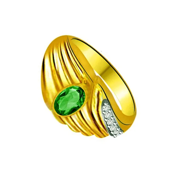 Wrap of Emerald Trendy Diamond & Emerald Ring (SDR1094)