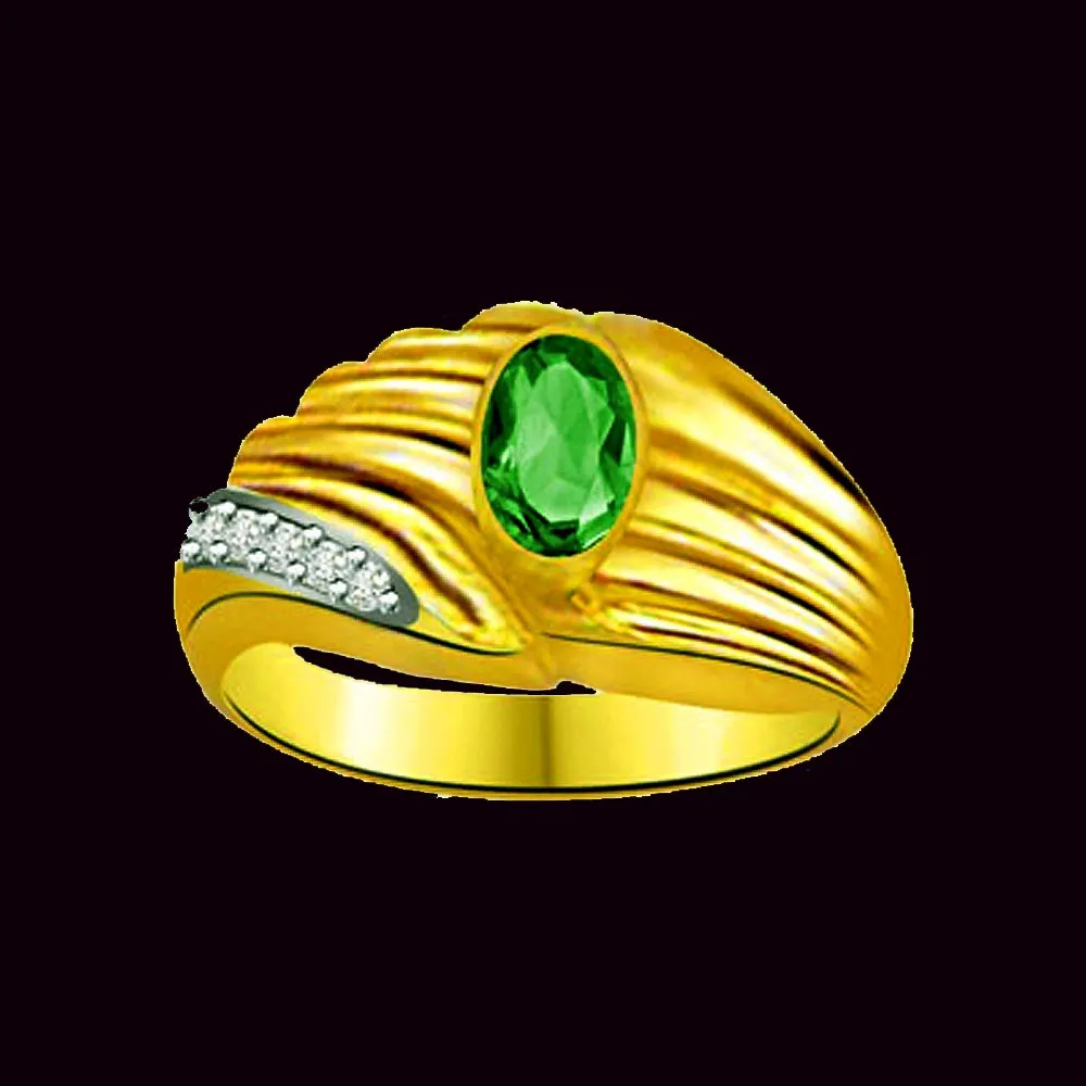 Wrap of Emerald Trendy Diamond & Emerald rings SDR1094 -Diamond & Emerald