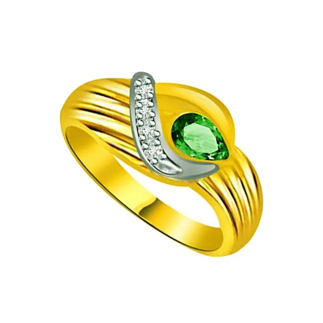 Precious Royal Emerald Classic Diamond & Emerald rings SDR1095 -Diamond & Emerald