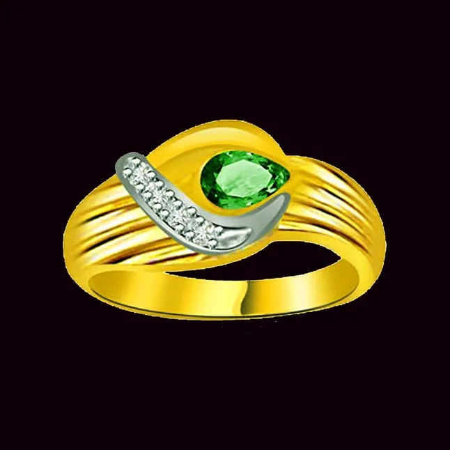 Precious Royal Emerald Classic Diamond & Emerald rings SDR1095 -Diamond & Emerald