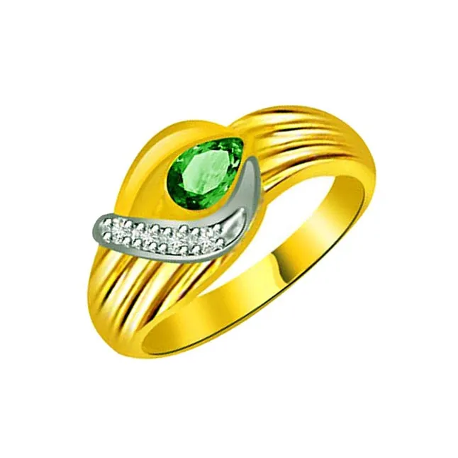 Precious Royal Emerald Classic Diamond & Emerald rings SDR1095 -Diamond & Emerald