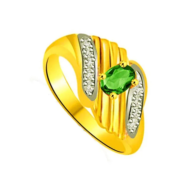 Symbol of Faith Fine Diamond & Emerald Ring (SDR1096)