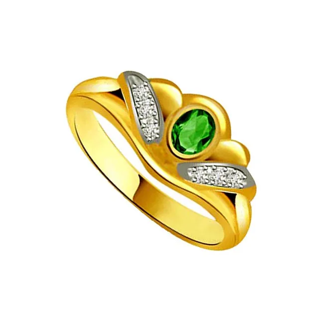 Hariyali Beauty Classic Diamond & Emerald Ring (SDR1097)