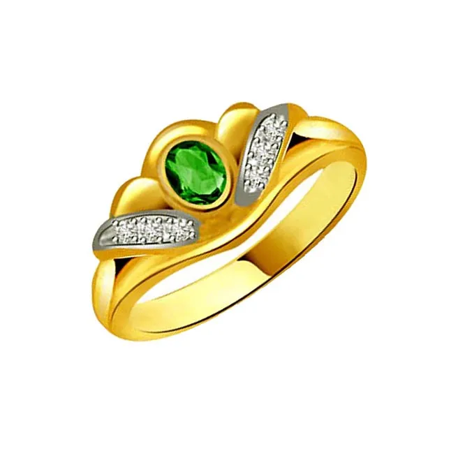 Hariyali Beauty Classic Diamond & Emerald Ring (SDR1097)