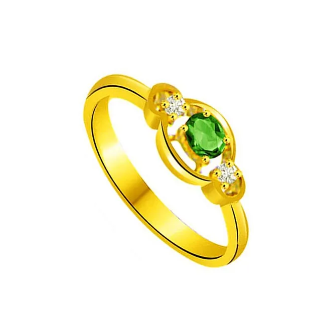 Loved One Diamond & Emerald Ring in 18kt Gold (SDR1098)