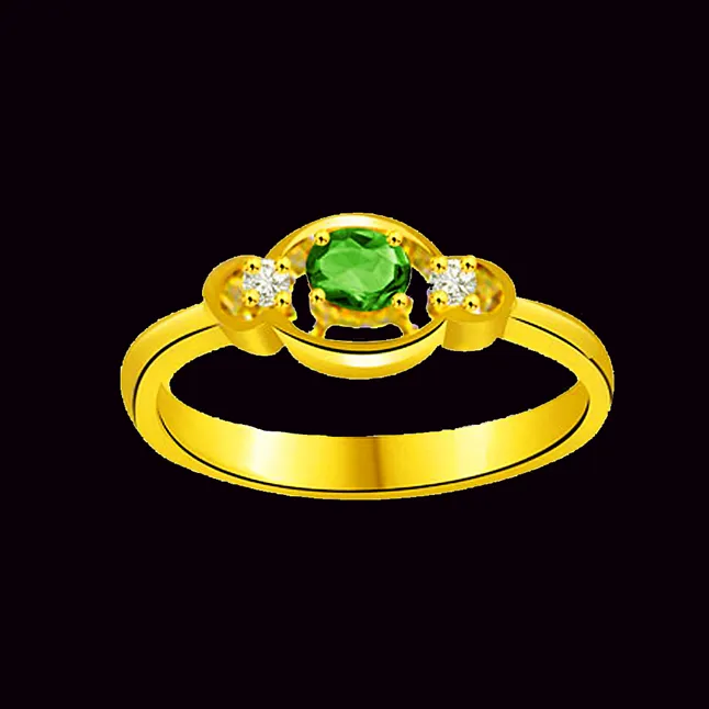 Loved One Diamond & Emerald rings in 18kt Gold -Diamond & Emerald