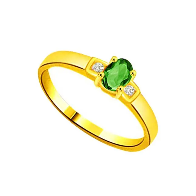 Emerald Power Classic Real Diamond & Emerald Ring (SDR1102)