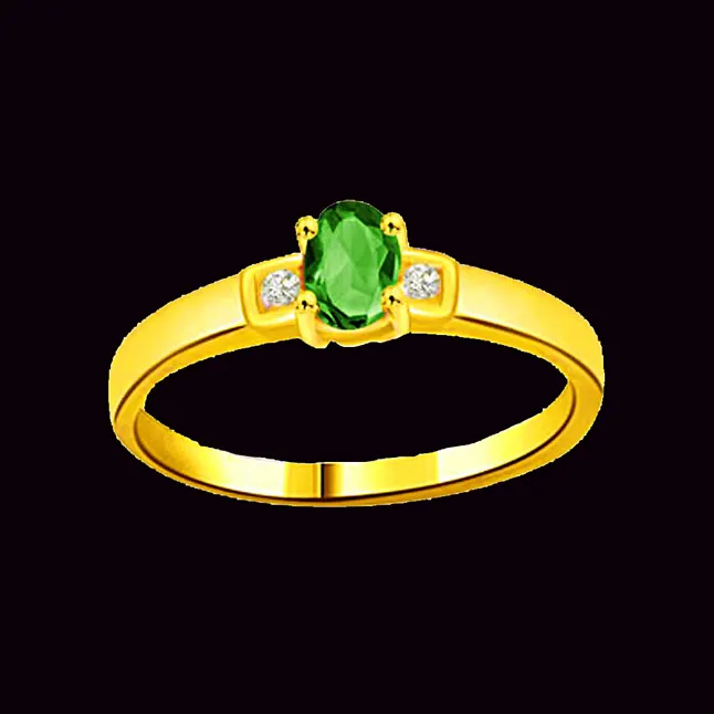 Emerald Power Classic Real Diamond & Emerald Ring (SDR1102)