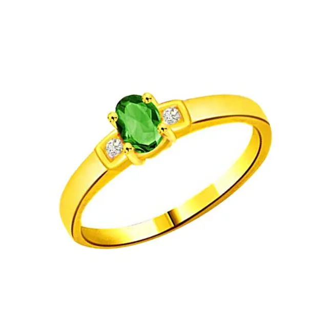 Emerald Power Classic Real Diamond & Emerald Ring (SDR1102)