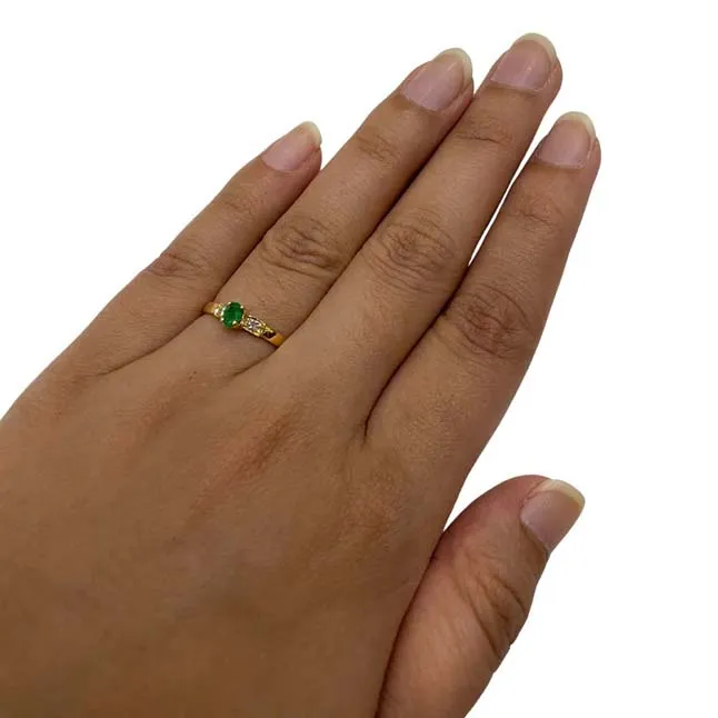 Emerald Power Classic Real Diamond & Emerald Ring (SDR1102)