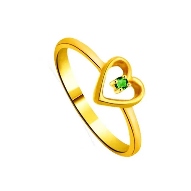 Wedding Infinity Real Emerald Heart Ring (SDR1108)