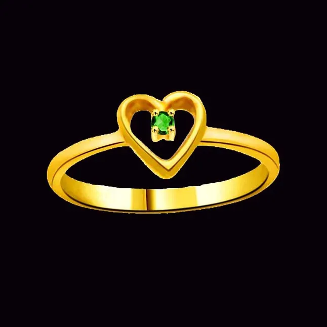 Wedding Infinity Real Emerald Heart Ring (SDR1108)