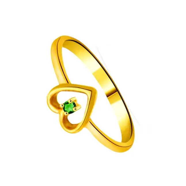 Wedding Infinity Real Emerald Heart Ring (SDR1108)