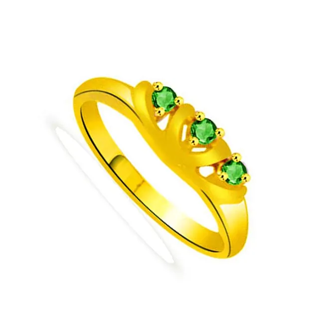 Green Dream Real Emerald Gold Ring (SDR1109)