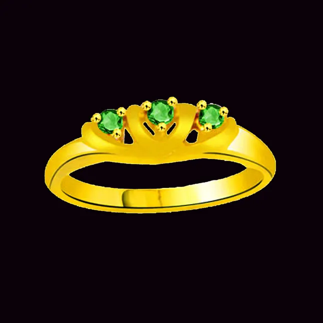 Green Dream Real Emerald Gold Ring (SDR1109)
