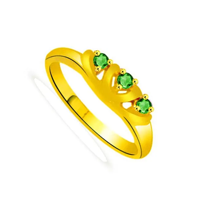 Green Dream Emerald Gold rings SDR1109 -Diamond & Emerald