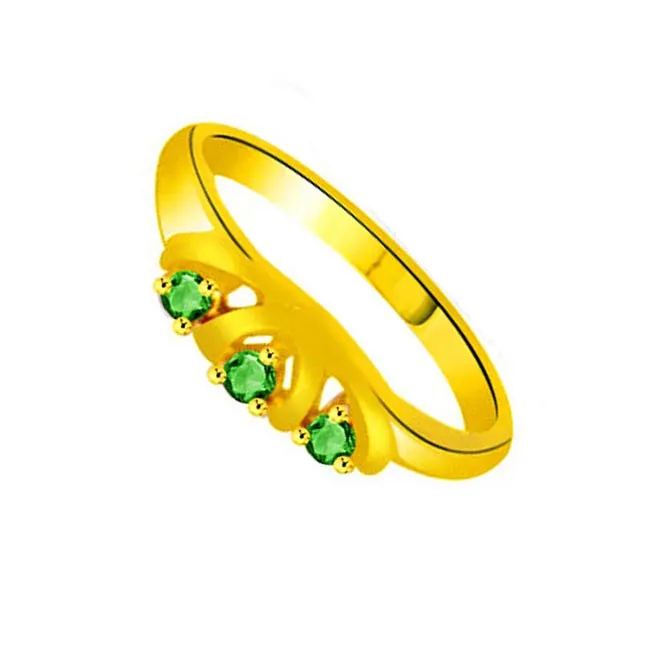 Green Dream Emerald Gold rings SDR1109 -Diamond & Emerald