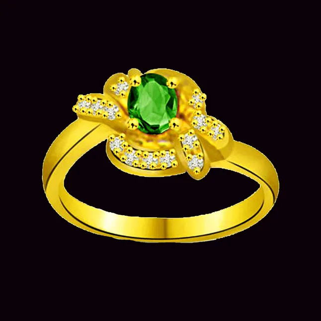 Defining Radiance 0.13ct Diamond & Emerald rings SDR1110 -Diamond & Emerald
