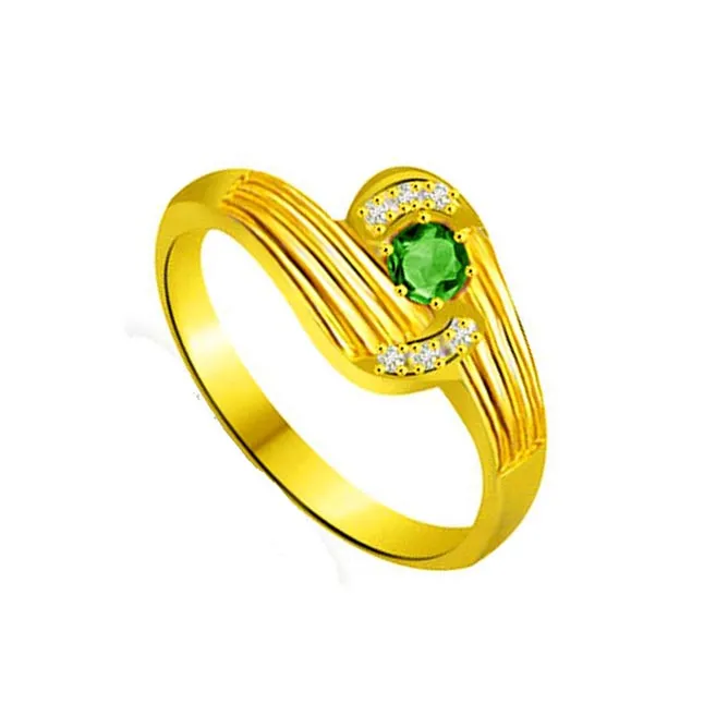 Drop of Desire Classic Real Diamond & Emerald Ring (SDR1114)