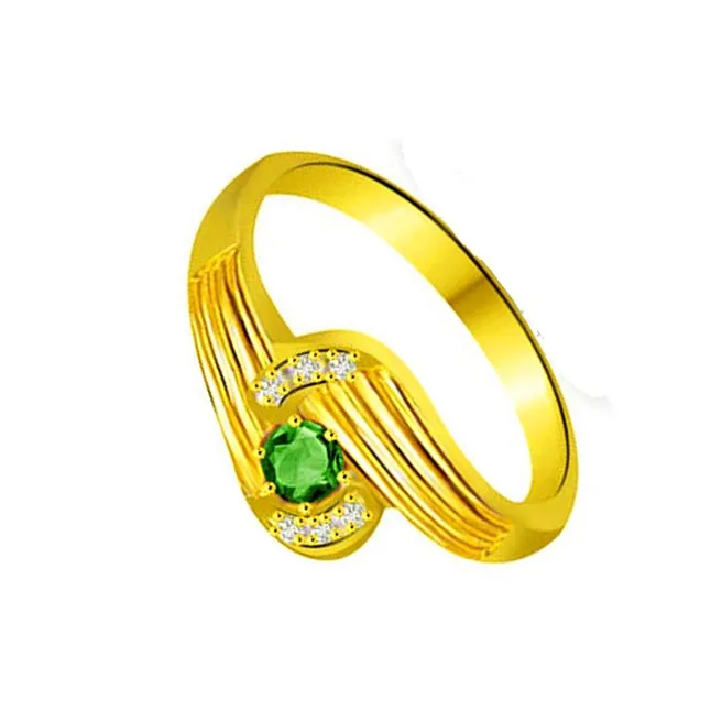 Drop of Desire Classic Real Diamond & Emerald Ring (SDR1114)