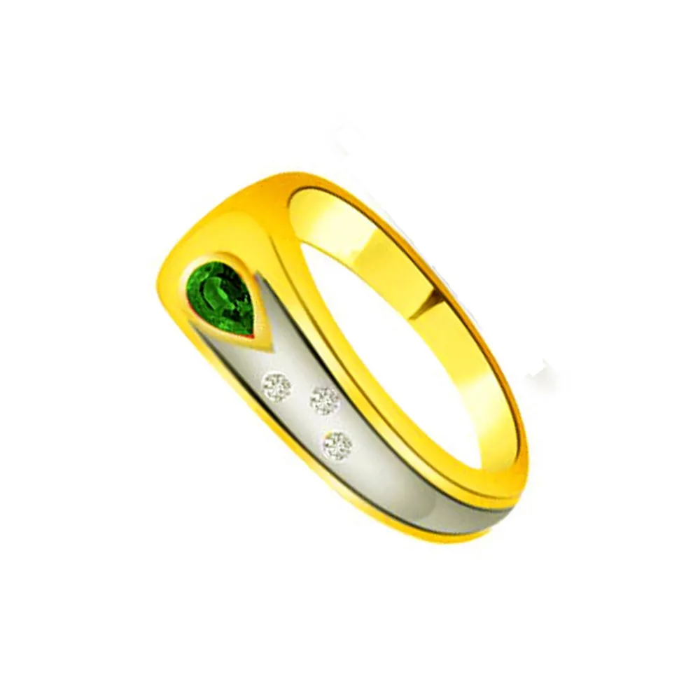 Magic Hold Trendy Diamond & Emerald rings SDR1123 -Diamond & Emerald