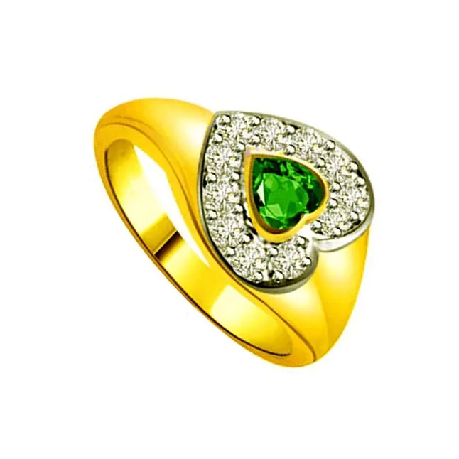 Shining Stars 0.16ct Diamond & Emerald rings SDR1124