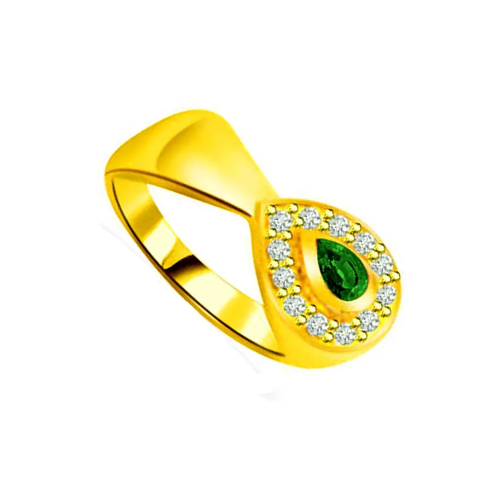 Divine Grace Classic Diamond & Emerald rings SDR1125