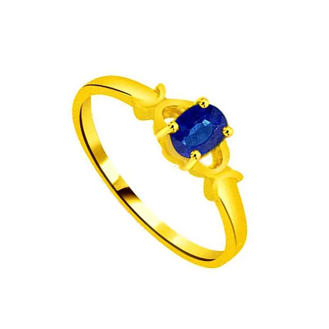 Star of the Ocean Real Oval Sapphire Gold Ring (SDR1126)