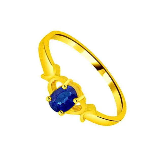 Star of the Ocean Real Oval Sapphire Gold Ring (SDR1126)